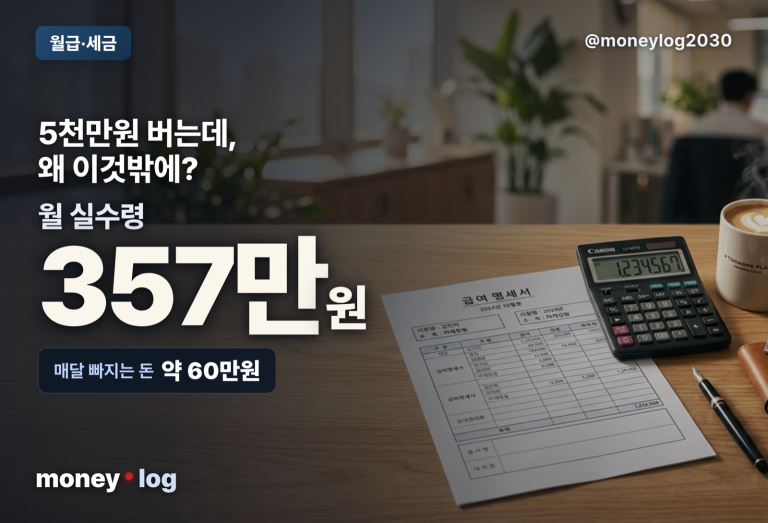 연봉 5000만원 실수령액 357만원, 계산법 정리