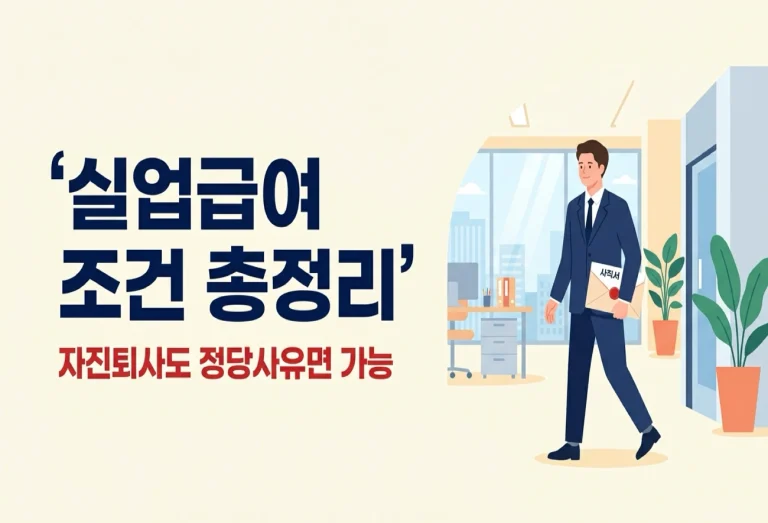 실업급여 조건 정리, 자진퇴사·질병까지(2026)