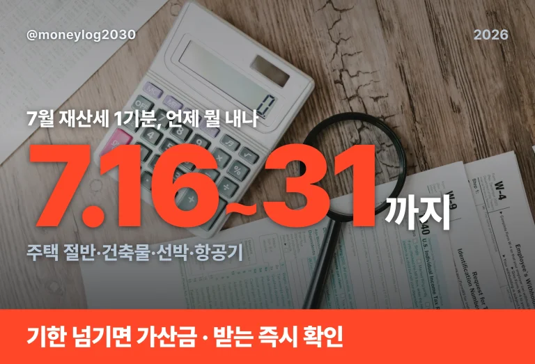 재산세 1기분 납부, 7월에 뭘 얼마씩 어떻게 내나