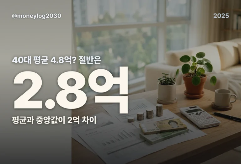 40대 평균 순자산 얼마? 중앙값과 차이(2025)