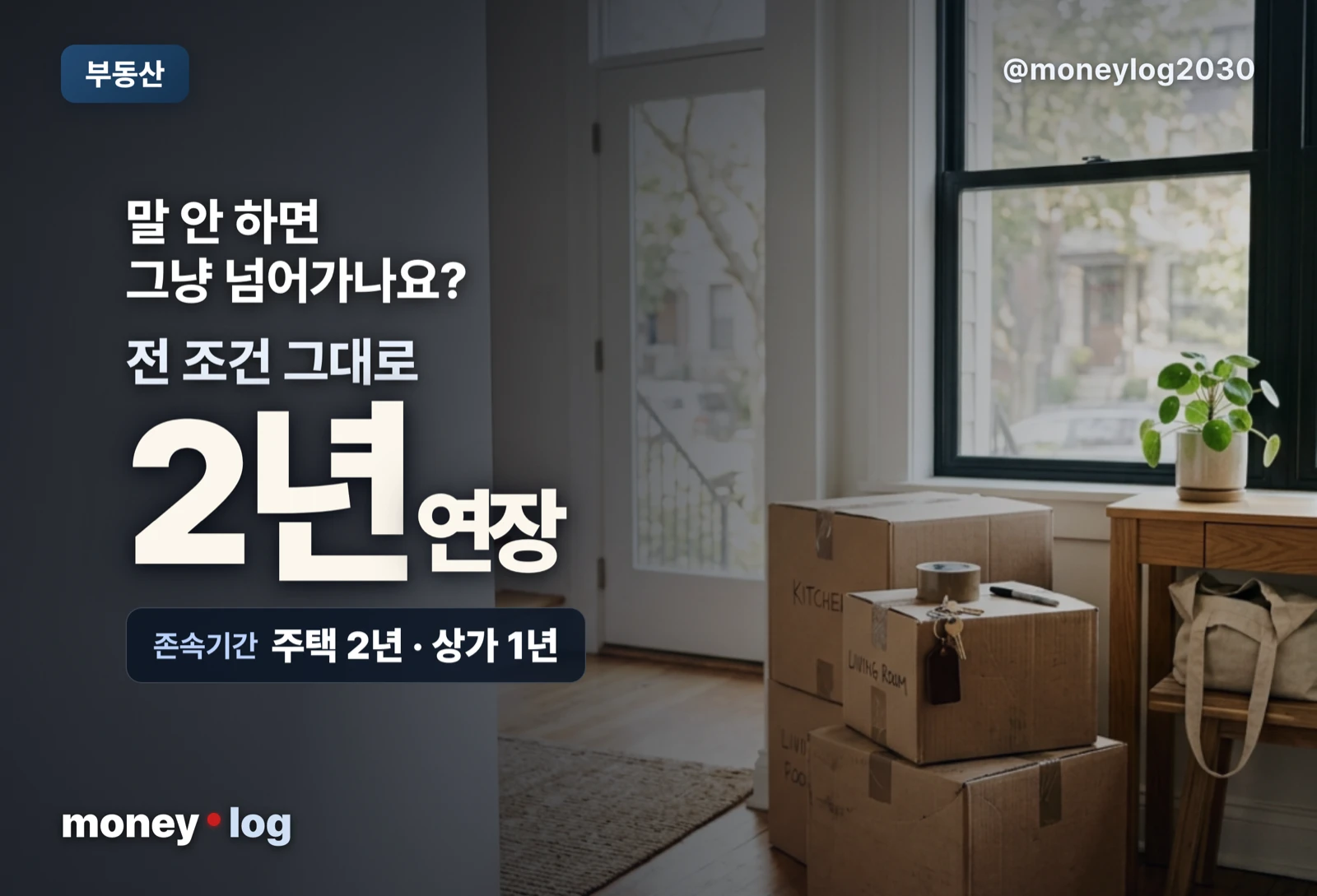 월세 묵시적 갱신 조건과 통지기간, 2년 자동 연장을 정리한 대표 이미지 - 주택 임대인 6개월~2개월 전, 임차인 2개월 전 침묵하면 전 조건 그대로 2년 연장