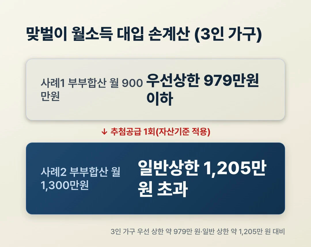 신생아 특별공급 맞벌이 월소득 대입 손계산 다이어그램 우선공급 추첨공급